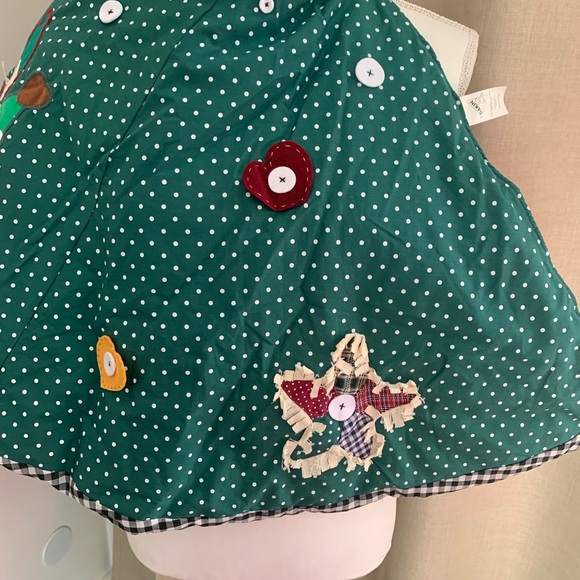 Dakin Country  Cottage Christmas Tree Skirt Homespun Tree Skirt By Applause Inc. - Picture 6 of 12